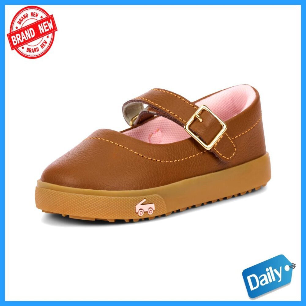 Girls' Mary Jane Flats with Adjustable Strap, Corduroy Upper, APMA Certified